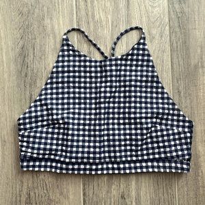 J Crew gingham sports bra